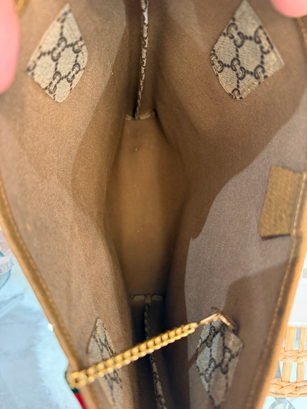 Gucci Plus Vintage Monogram Tote Bag with Matching Pouch