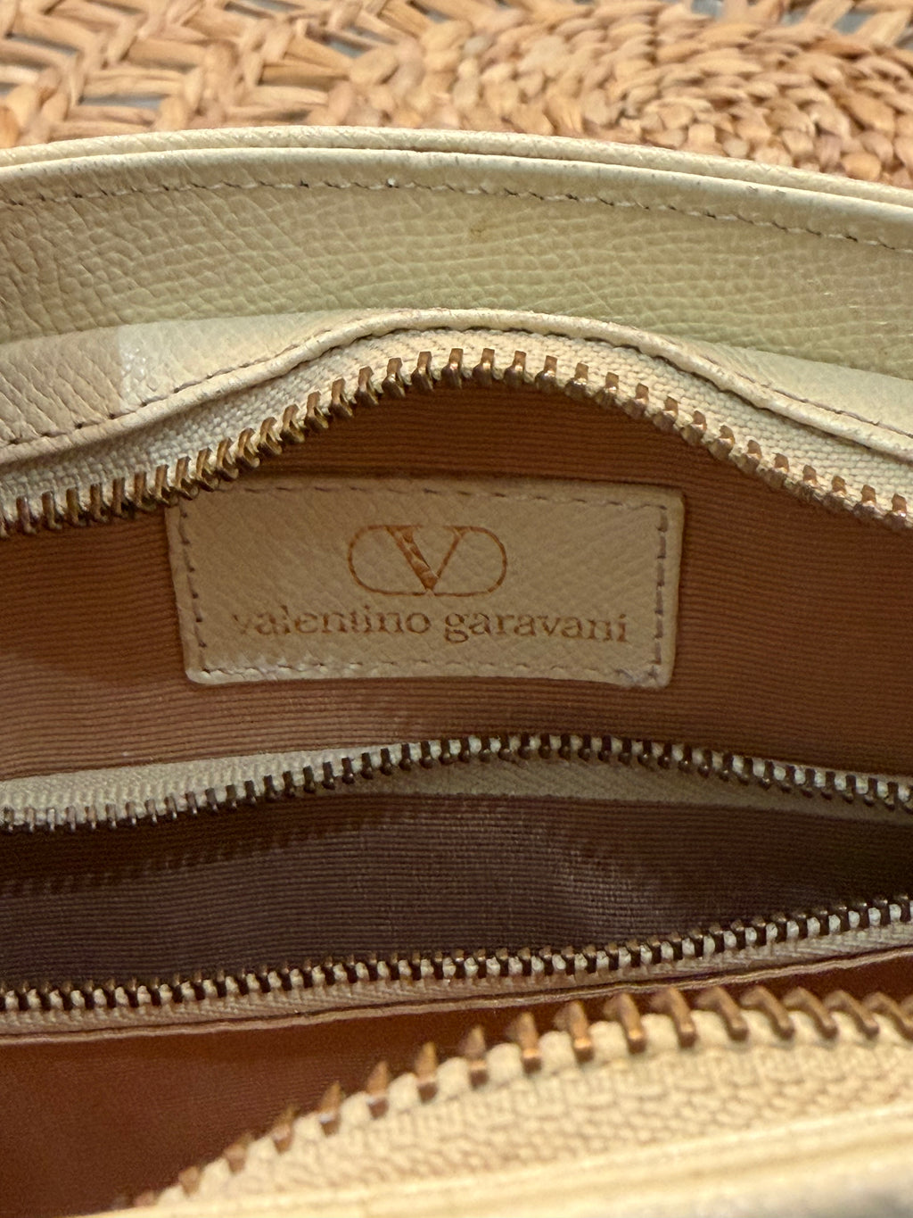 Vintage 1980’s Valentino Garavani Ivory Saffiano Top Handle Bag