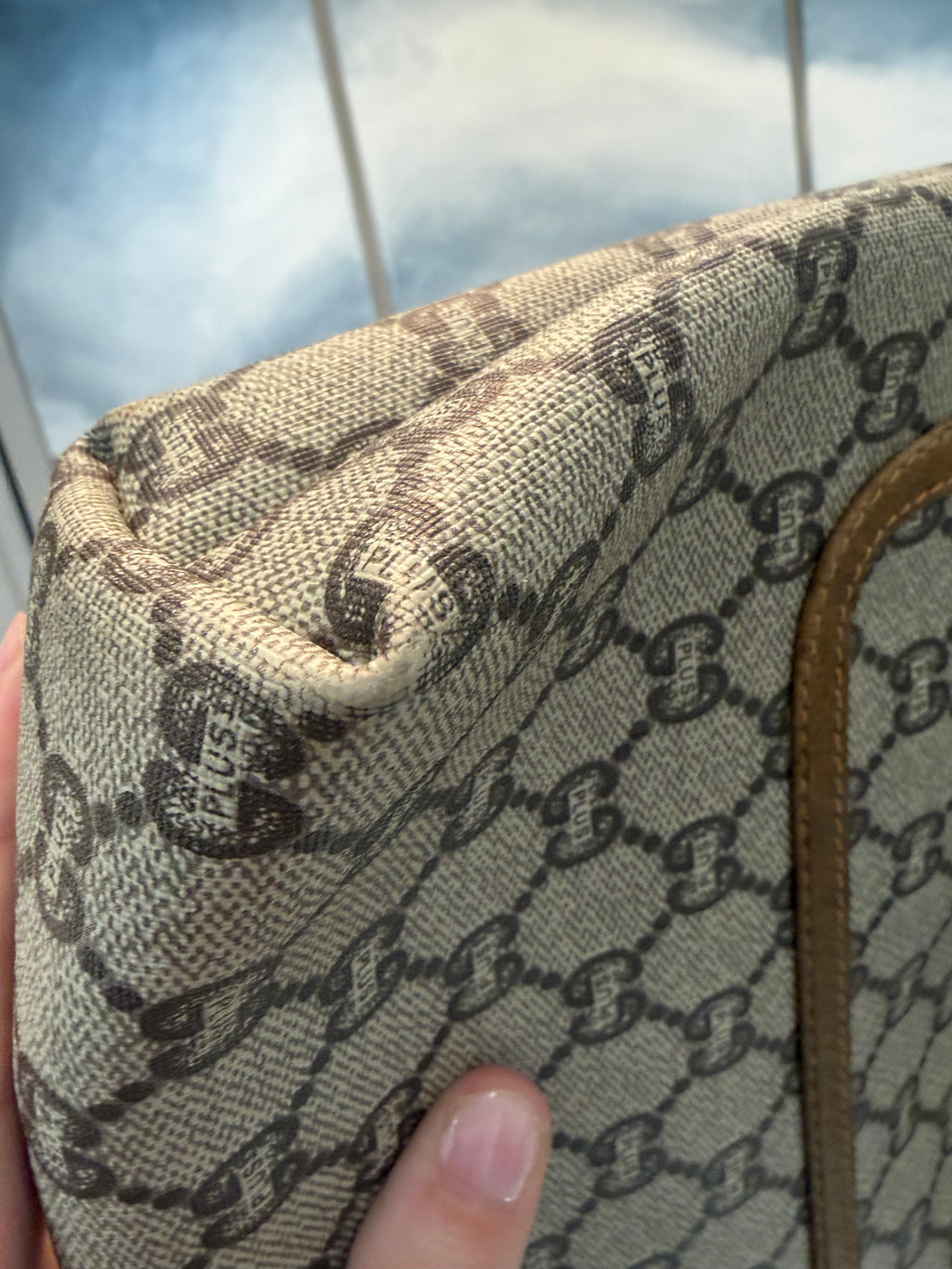 Gucci Plus Vintage Monogram Tote Bag with Matching Pouch