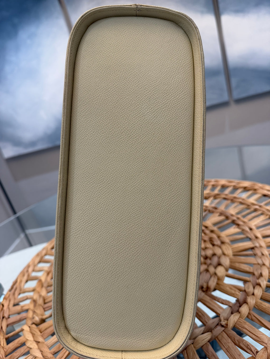 Vintage 1980’s Valentino Garavani Ivory Saffiano Top Handle Bag
