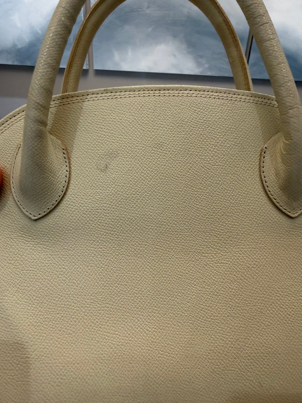 Vintage 1980’s Valentino Garavani Ivory Saffiano Top Handle Bag