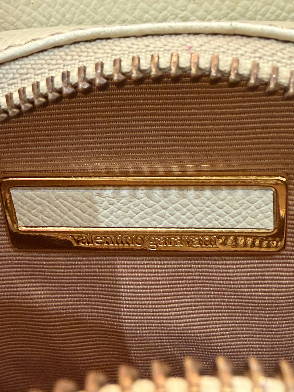 Vintage 1980’s Valentino Garavani Ivory Saffiano Top Handle Bag